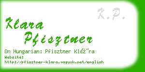 klara pfisztner business card